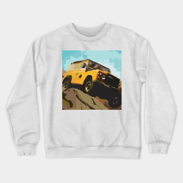 Landrover Defender Classic at the Blue Rag Range Track, Australia Crewneck Sweatshirt by OFFROAD-DESIGNS